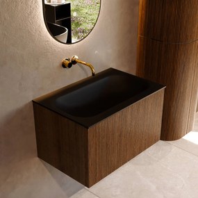 Mondiaz Kurve 70cm badmeubel dusk met 1 lade en wastafel big small midden zonder kraangat urban