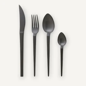 16-delig bestek in mat zwart inox, Oslo