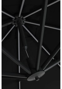 Garden Impressions Hawaii Lumen LED zweefparasol 300x300 -donker grijs - zwart