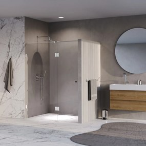 Brauer Void Carving profielloze nisdeur 150cm met draaideur 70cm aan glas chroom
