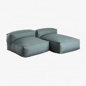 2-delige Modulaire Chaise Longue Bank Voor Tuindojans Groen – Ether - Sklum