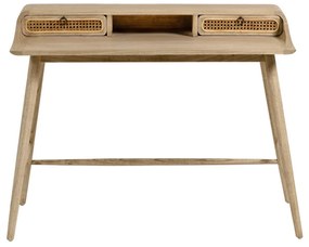 Kave Home Nalu Houten Bureau Met Webbing - 110 X 60cm.