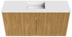Mondiaz Joya 80cm toiletmeubel oak met wastafel faye midden 1 kraangat talc