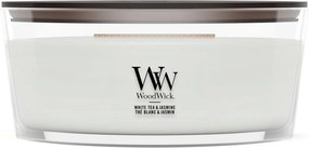 WoodWick geurkaars - Ellipse HearthWick Flame - White Tea &amp; Jasmine