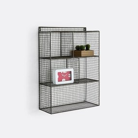 Wandrek in metaal om op te hangen, 5 opbergvakken, Areglo