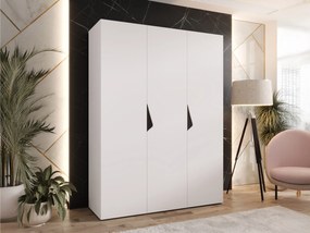 Kledingkast Hartford 619, Wit, Zwart, 202x150x52cm, 104.8 kg, Kledingkast deuren: Met scharnieren