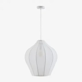 Belisa Hanglamp Van Metaal En Stof Wit & Ø60 Cm - Sklum