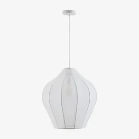 Belisa Plafondlamp Van Metaal En Stof Wit & Ø60 Cm - Sklum