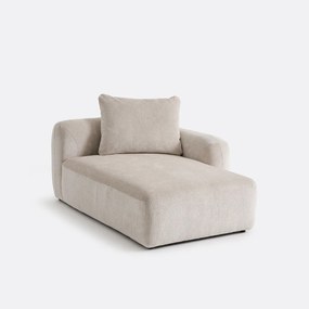 Recht longchair element, voor modulaire bank, in jacquard chenille, AMAD