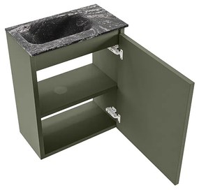 Mondiaz Ture DLux toiletmeubel 40cm army met wastafel lava links zonder kraangat