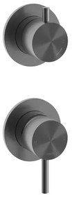 Hotbath Archie Inbouw mengkraan met 2-weg omstel BGP Geborsteld Gunmetal PVD AR029BGP