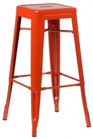 Hoge stalen kruk Lix Roodachtig Oranje & ↑76 cm - Sklum