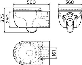 Clou Hammock randloos toilet keramiek 56cm met softclose zitting wit mat