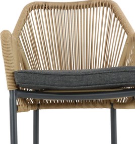 Barstoel Aluminium/rope Taupe-naturel-bruin De Laan Marbella
