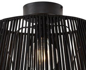 Buiten plafondlamp met zwart touw IP54 - JaylaJapandi E27 IP54 Buitenverlichting rond