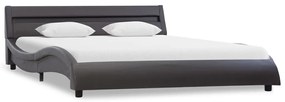 vidaXL Bedframe met LED kunstleer grijs 120x200 cm