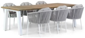 Santika Furniture Santika Novita/Glasgow Dining Tuintafel Rope Wit 7-delig