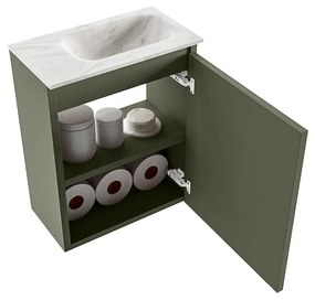 Mondiaz Ture DLux toiletmeubel 40cm army met wastafel ostra rechts met kraangat