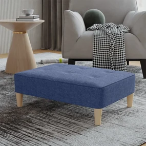 vidaXL Voetenbank 78x56x32 cm stof blauw