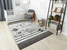 Tapijt PETIT BIRDS VOGELS grijskleuring
