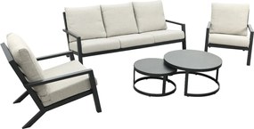 Boston/Rhodos stoel - 3-zitsbank loungeset - 5-delig