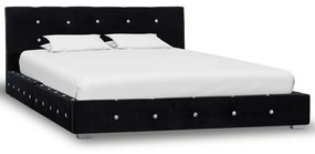 vidaXL Bed met traagschuim matras fluweel zwart 120x200 cm