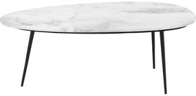 Goossens Salontafel Enzo ovaal, marmer wit, elegant chic, 110 x 40 x 55 cm
