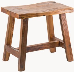 Handgemaakte poef van teakhout