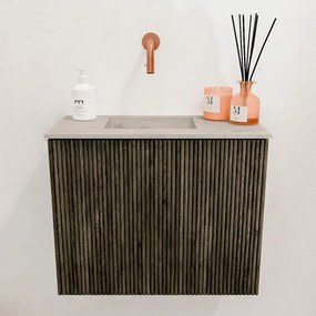 Mondiaz Joya DLux 50cm toiletmeubel shadow met wastafel faye links zonder kraangat opalo
