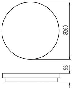 Sapho Beno ronde plafondlamp 26cm wit