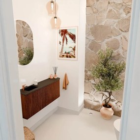 Mondiaz Joya 100cm toiletmeubel ronding rechts ruby met wastafel faye links 1 kraangat urban
