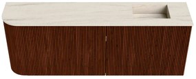 Mondiaz Joya DLux 110cm toiletmeubel ronding links ruby met wastafel faye rechts 1 kraangat meli