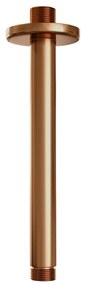 Brauer Copper Carving complete inbouw regendouche set 48 met 30cm douchekop, plafondarm, 3 standen handdouche en glijstang geborsteld koper PVD