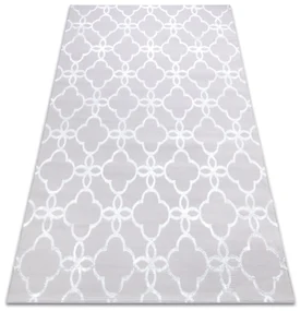 Tapijt MEFE modern  8504 klaver ,bloemen - Structureel,  twee poolhoogte , grijskleuring / wit