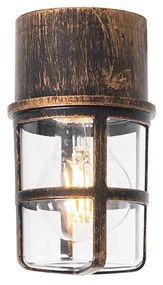 Plafond- en wandlamp antiek goud IP54 - Kiki