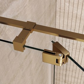 Brauer Stellar nisdeur met vaste wand 140cm messing geborsteld PVD