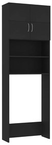 vidaXL Wasmachinekast 64x25,5x190 cm bewerkt hout zwart
