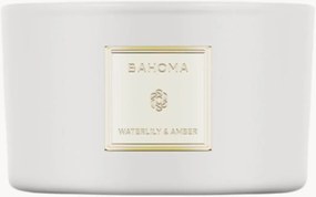 Handgegoten 3-lonts geurkaars Waterlily & Amber (neroli, roos, sandelhout)