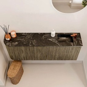 Mondiaz Joya DLux 110cm toiletmeubel ronding links dusk met wastafel faye rechts 1 kraangat lava