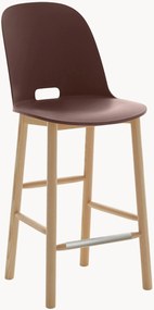 Handgemaakte barstoel Alfi High Back met essenhouten poten