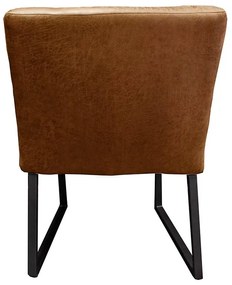 Eetkamerstoel - Hengelo - geschikt voor ronde tafel - lederlook Missouri cognac 03