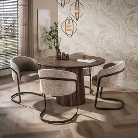 Ronde Eettafel Acaciahout - 130 X 130cm.