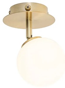 Moderne spot goud met opaal glass met schakelaar - Athens