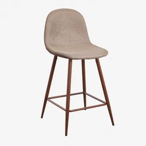 Glamm Hoge Kruk Grijs – Taupe & ↑65 Cm & Donker Hout - Sklum