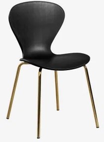 Stapelbare Eetkamerstoelen Set Van 4 Uit Goud & Polypropyleen Zwart - Sklum