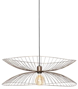 Design hanglamp donkerbrons met dubbele kap - Pua Design E27 rond Binnenverlichting Lamp