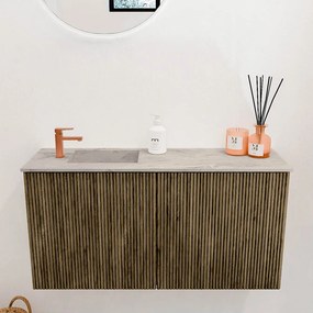 Mondiaz Joya DLux 80cm toiletmeubel dusk met wastafel faye links 1 kraangat glace