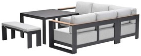 Garden Impressions Malakka lounge dining set 5-delig - valley sand - light teak look