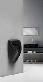Bruckner Schwarn urinoir met spoeling 31.5x26.5cm zwart mat