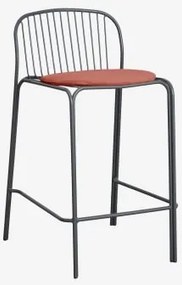 Anerina Hoge Tuinstoel Van Staal Grijs – Grafiet & ↑65 Cm & Terracota - Sklum